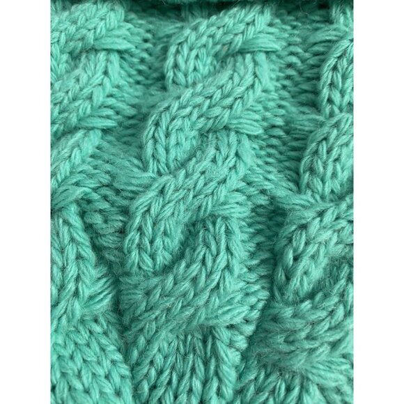 Ski The East Wool Blend Beanie Cable Knit Hat One Size Fits Most Green - Picture 5 of 11